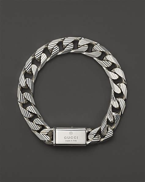 mens leather gucci bracelet|Gucci link chains for men.